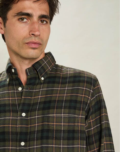 Chemise en Flanelle regular Pitt vert/noir