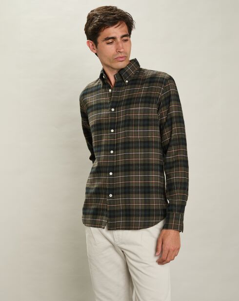 Chemise en Flanelle regular Pitt vert/noir