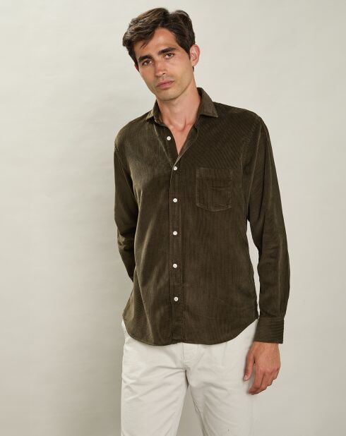 Chemise regular en Velours côtelé Paul Pat forêt