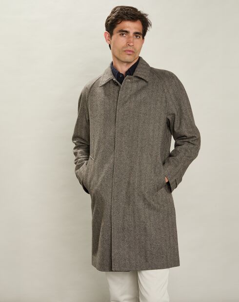 Manteau en Laine mélangée Calvin brun
