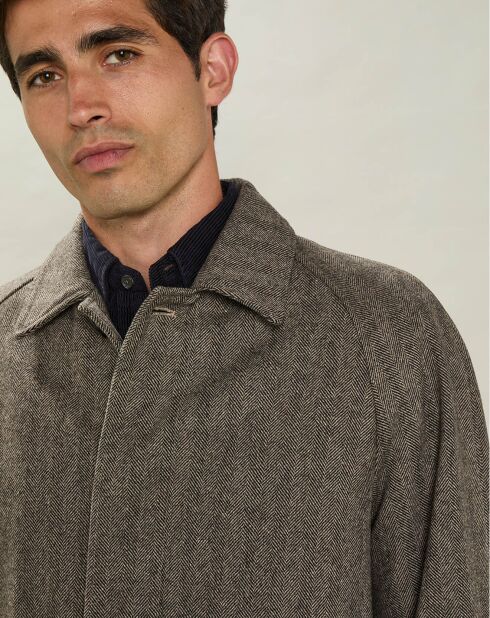 Manteau en Laine mélangée Calvin brun