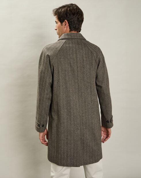 Manteau en Laine mélangée Calvin brun