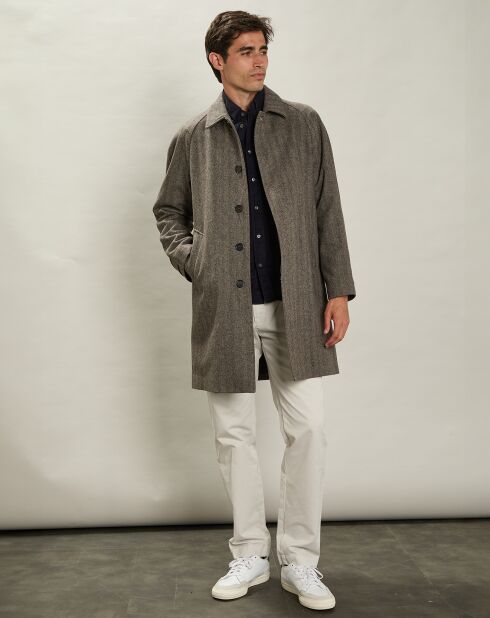Manteau en Laine mélangée Calvin brun