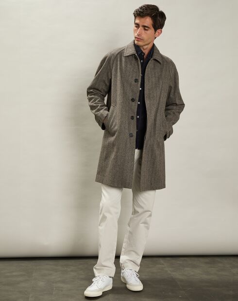 Manteau en Laine mélangée Calvin brun