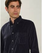 Chemise regular en Velours côtelé Pitt Pat bleu marine foncé