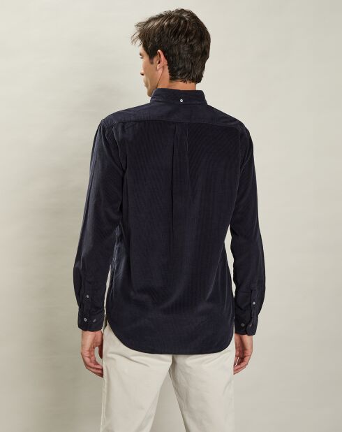 Chemise regular en Velours côtelé Pitt Pat bleu marine foncé
