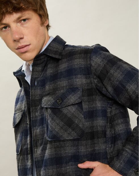 Surchemise en Laine mélangée Pierre marine