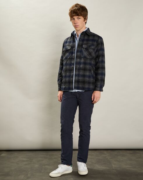 Surchemise en Laine mélangée Pierre marine