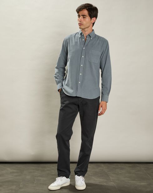 Chemise regular en Velours Milleraies Pitt Pat olive