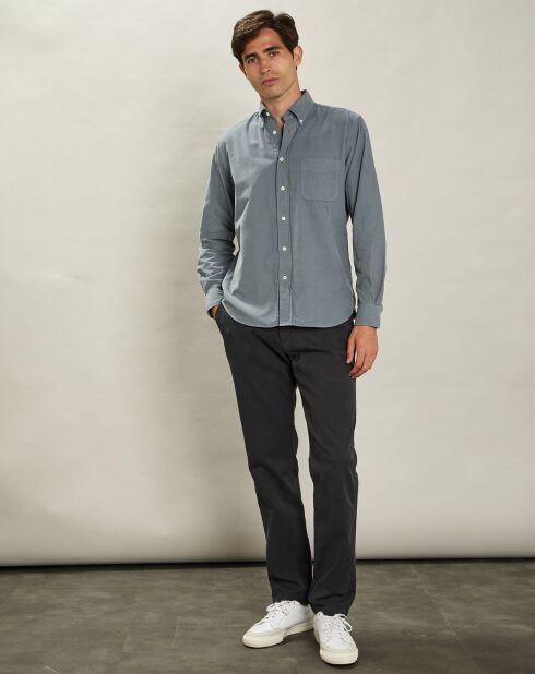 Chemise regular en Velours Milleraies Pitt Pat olive