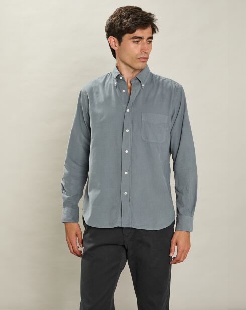 Chemise regular en Velours Milleraies Pitt Pat olive
