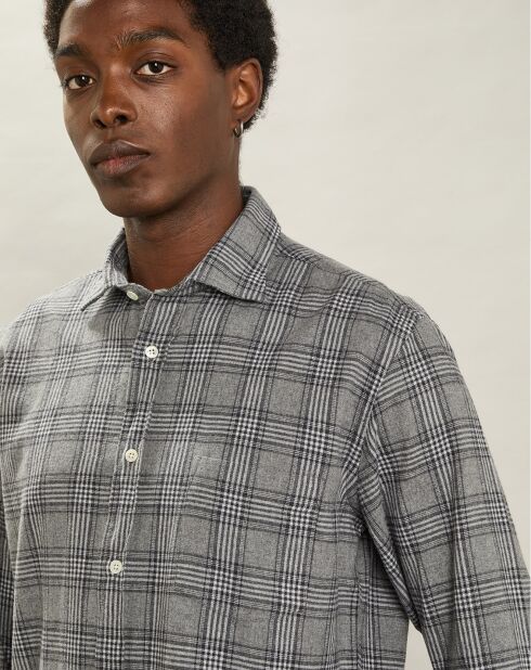 Chemise en Flanelle regular Paul grise