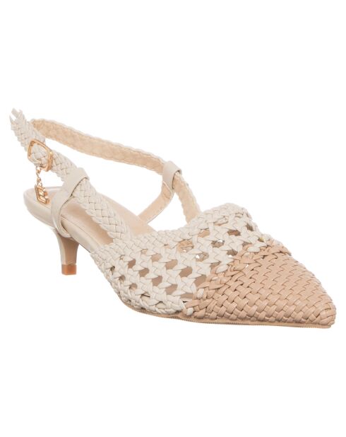 Slingbacks Elina in Beige/Elfenbein