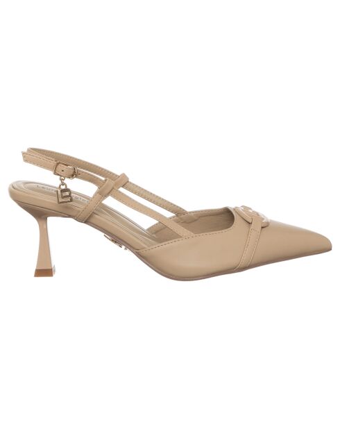 Bernsteinbeige Slingbacks - 6 cm Absatz
