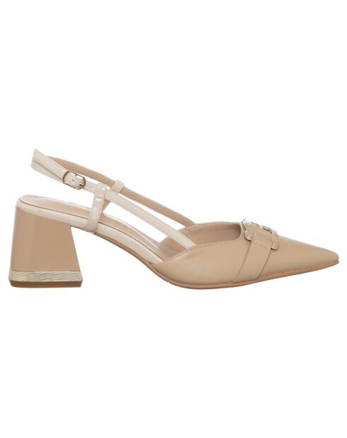 Slingbacks Manon beiges - Talon 7 cm