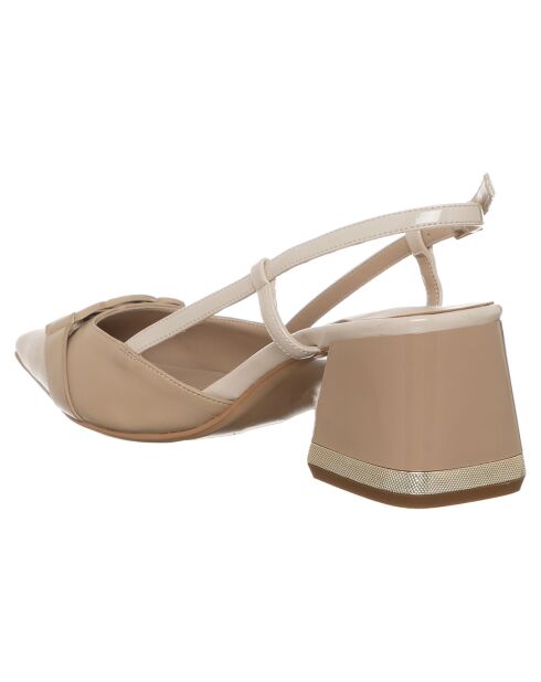 Slingbacks Manon beiges - Talon 7 cm