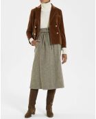 Pull Cognac Alpaga écru