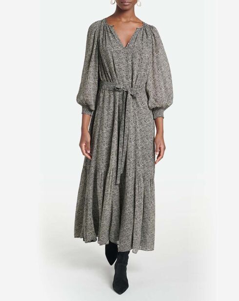 Arabelle schwarzes bedrucktes Kleid