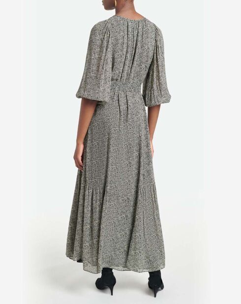 Arabelle schwarzes bedrucktes Kleid