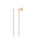 Boucles d'oreilles en Argent doré & Pierre de Lune blanche