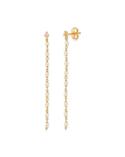 Boucles d'oreilles en Argent doré & Pierre de Lune blanche