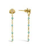 Boucles d'oreilles pendantes gouttes en Argent doré & Turquoise