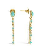 Boucles d'oreilles pendantes en Argent doré & Turquoise