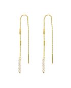 Boucles d'oreilles fil pierres naturelles blanches