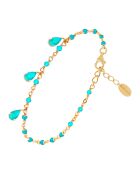 Bracelet gouttes en Argent doré & Turquoise