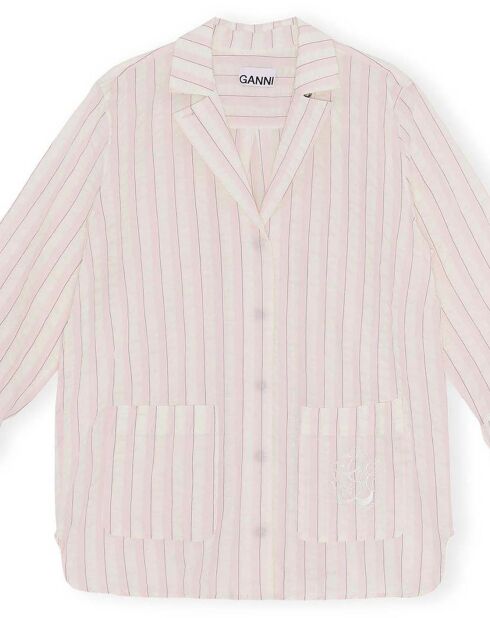 Chemise Coton Rayures rose