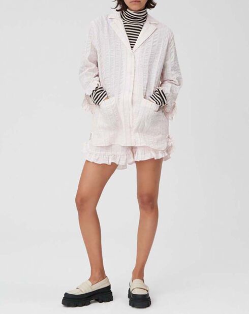 Chemise Coton Rayures rose