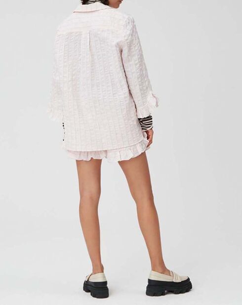 Chemise Coton Rayures rose