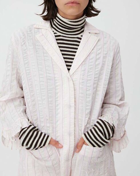 Chemise Coton Rayures rose