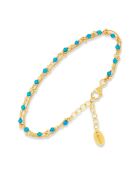 Bracelet double chaîne en Argent doré & Turquoise