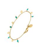 Bracelet pampilles de forme géometrique en Argent doré & Turquoise