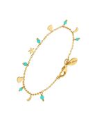 Bracelet pampilles de forme lune coeur en Argent doré & Amazonite