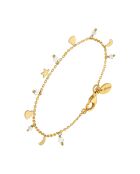 Bracelet pampilles lune coeur en Argent doré & Pierre de Lune blanche