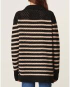 Britney schwarzer Pullover aus Wollmischung