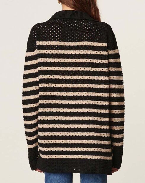 Britney schwarzer Pullover aus Wollmischung