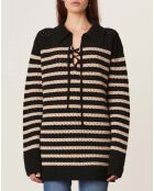 Britney schwarzer Pullover aus Wollmischung