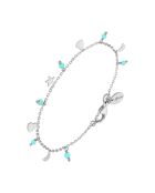Bracelet pampilles de forme lune coeur en Argent rhodié & Amazonite