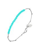Bracelet chaîne en Argent rhodié & Amazonite