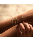 Bracelet pampilles en Argent doré & Amazonite