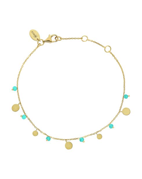 Bracelet pampilles en Argent doré & Amazonite