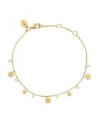 Bracelet pampilles en Argent doré & Quartz blanc