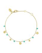 Bracelet pampilles en Argent doré & Turquoise