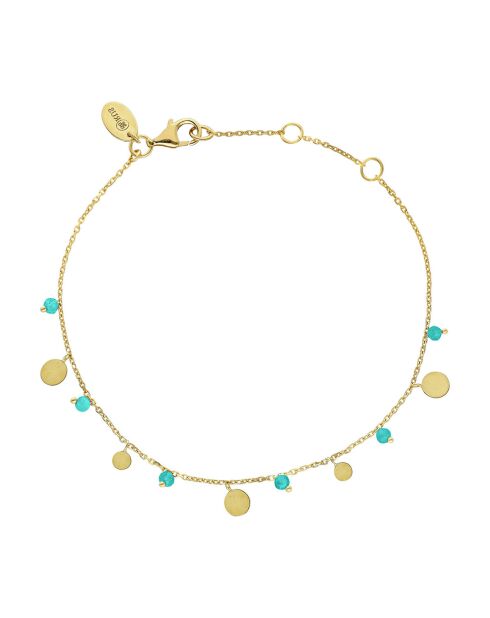 Bracelet pampilles en Argent doré & Turquoise