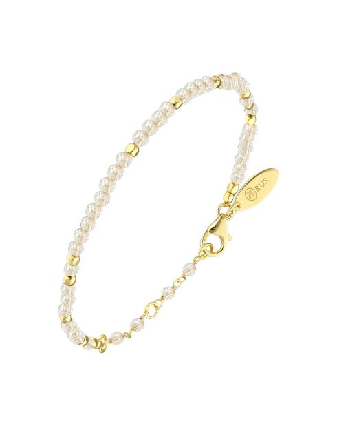 bracelet simple en Argent doré & Quartz blanc