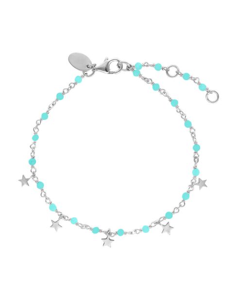 Bracelet étoiles en Argent rhodié & Amazonite