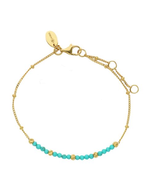 Bracelet pampilles dorées en Argent doré & Turquoise
